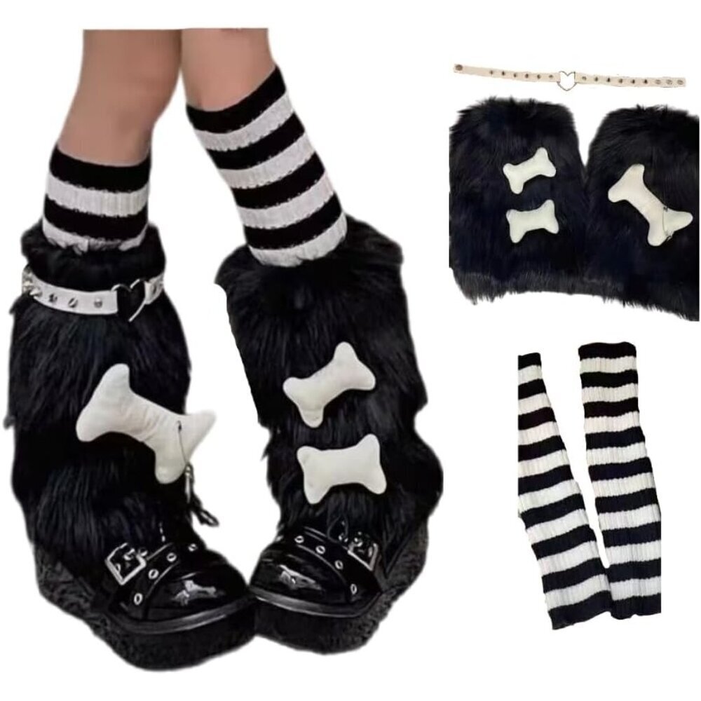 Furry Leg Warmers Women Cotton Polyester Elastane Multi-Use Trendy